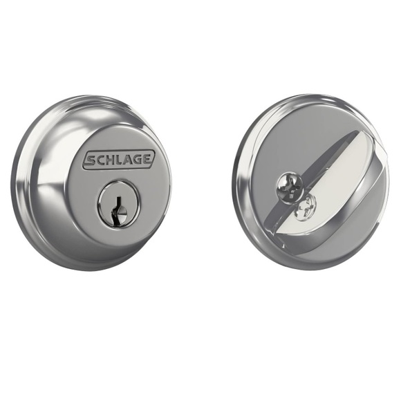 NEW Schlage B60 Series Bright Chrome Single Cylinder Deadbolt B60N625 - Picture 3 of 7
